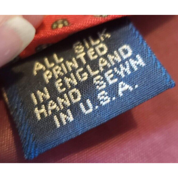 Allen Solly England Red and Green Polka Dot Necktie Tie - Picture 4 of 7